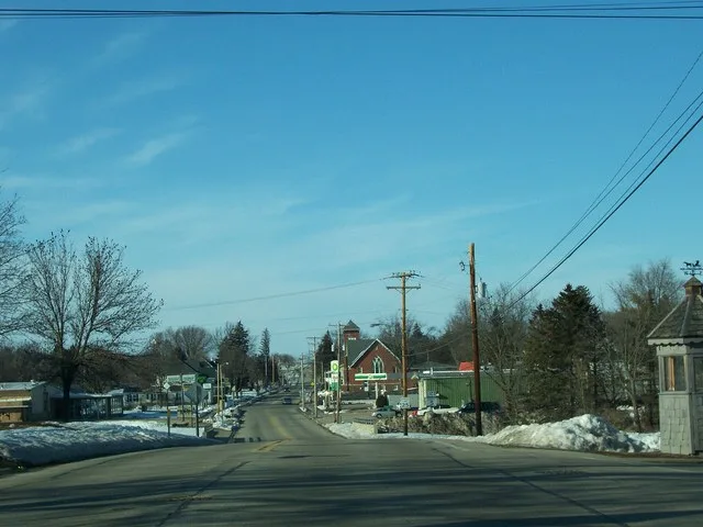 Looking north at Markesan, Wisconsin, USA while travelling on Wisconsin Highway 44. Taken March 11, 2007 by myself.