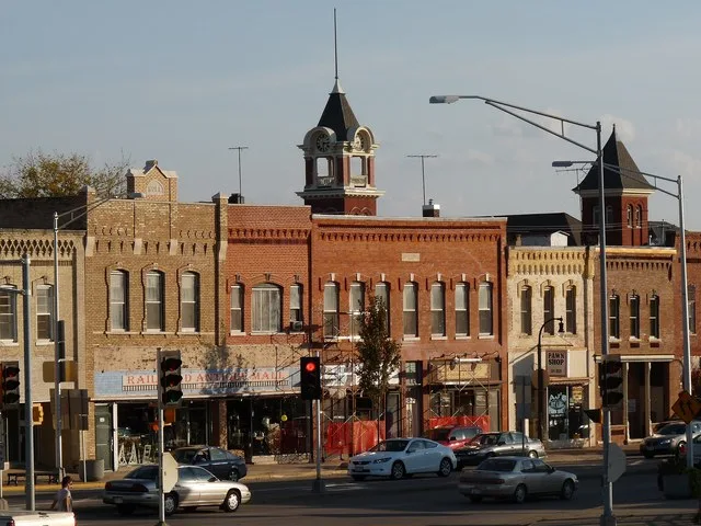 Central Avenue in Marshfield, Wisconsin is lined by many old brick businesses built as early as 1887, immediately after the fire that wiped out the earlier wooden stores. In the b...