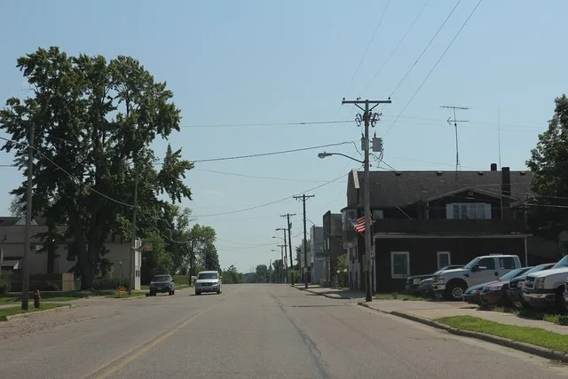 Downtown w:Mattoon, Wisconsin looking south