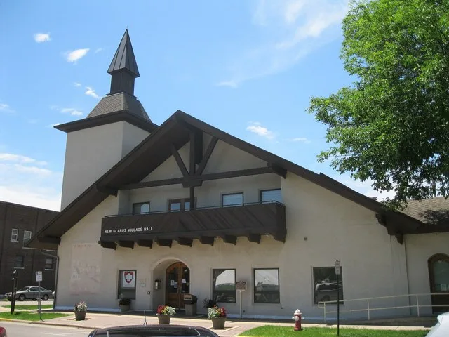 New Glarus Village Hall in New Glarus, Wisconsin .