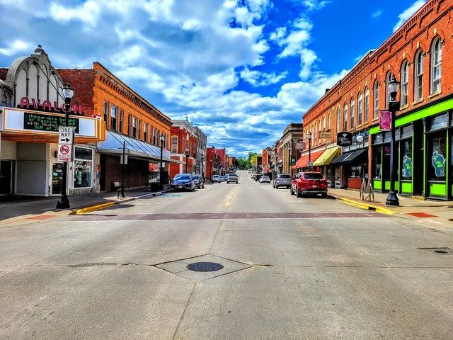 Platteville, Wisconsin Main Street looking West