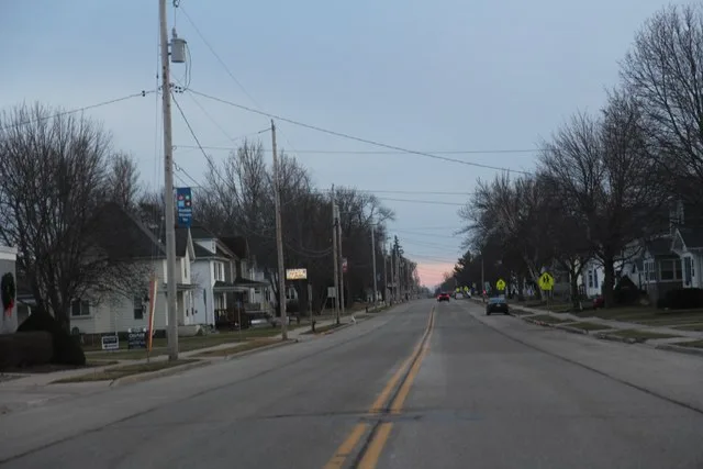 Looking south at Randolph, Wisconsin on Wisconsin Highway 73.