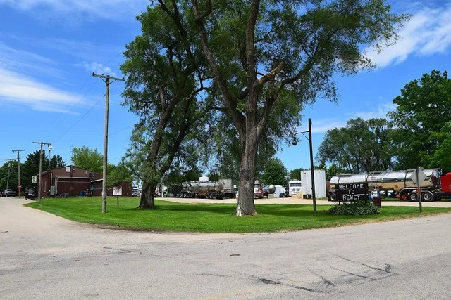 Welcome to Rewey sign and bar in Rewey, Wisconsin .