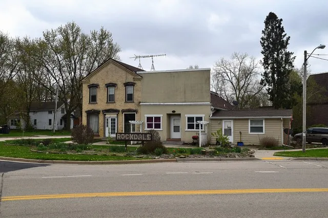Welcome sign in Rockdale, Wisconsin .