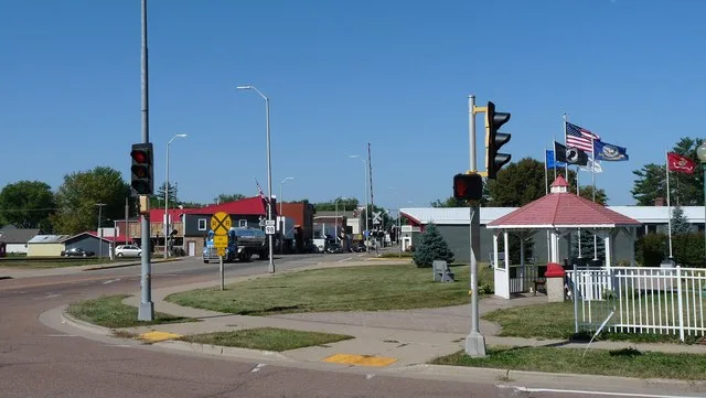 Spencer is a small town in central Wisconsin. This view is from the intersection of highways 13 and 98, looking west toward the downtown.