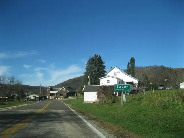 Entering Steuben, Wisconsin from the south on Wisconsin Highway 131 .