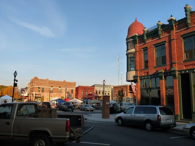 Mathias Mitchell Public Square in Stevens Point, Wisconsin, was platted in 1847. A farmers' market has run there since 1870. In 1986 the square and part of Main Street were design...