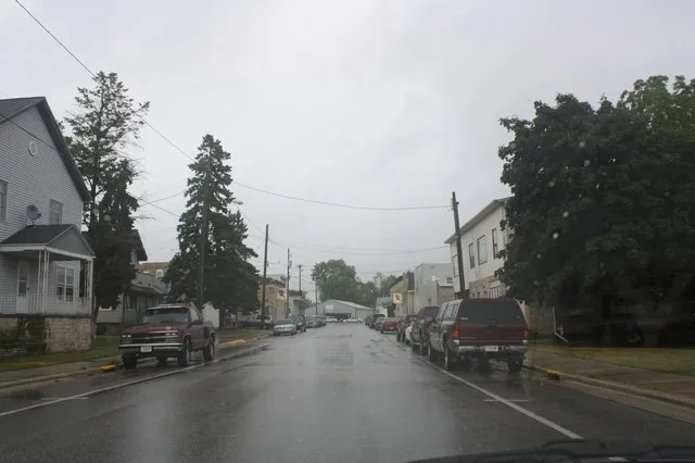 Looking east at downtown w:Valders, Wisconsin .