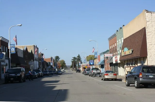 Looking north in downtown West Salem, Wisconsin . This file was uploaded with Commonist .