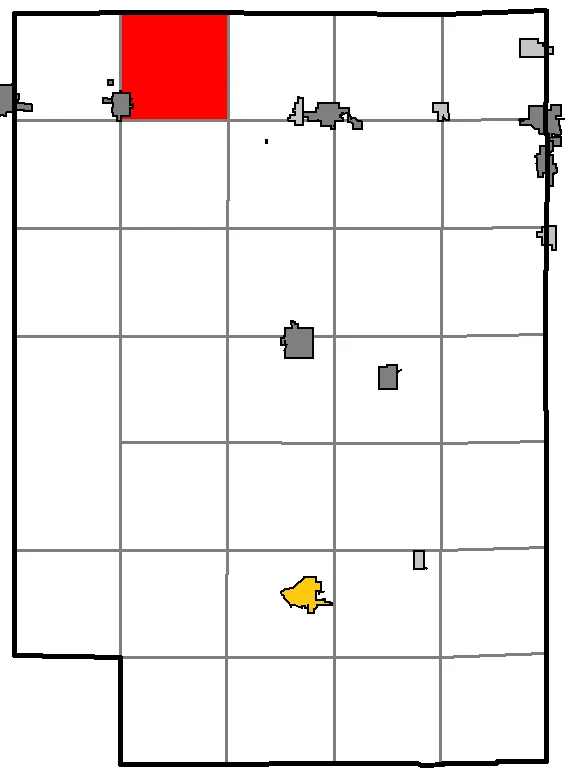 Map of Clark County, WI, highlighting the Town of Withee, with county seat in gold, cities in gray, and villages in silver