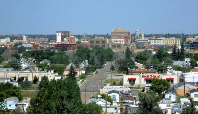 Downtown Cheyenne, looking north from I-80