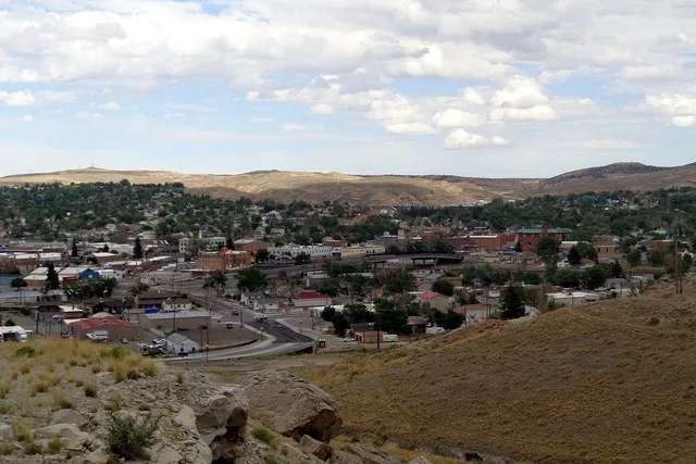 Panorama of downtown Rock Springs, looking SE from Grant Street