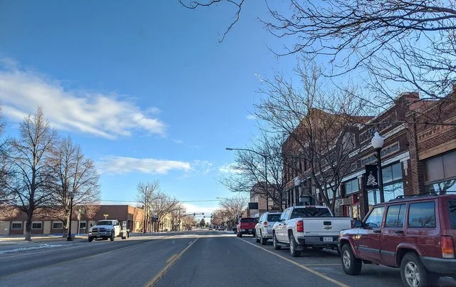 View of Wheatland Wyoming from 9th St. driving South